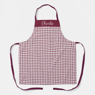 Classic Burgundy and White Personalised Apron