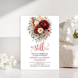 Classic Burgundy Autumn We Still Do Invitation