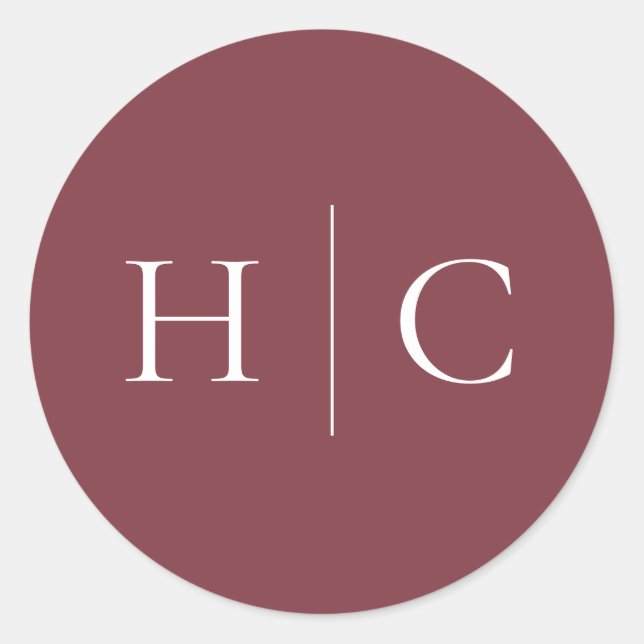 Classic Burgundy Blush Rose & Peony Round Sticker (Front)