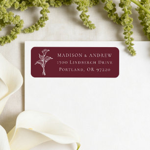 Classic Burgundy Calla Lily Wedding Address
