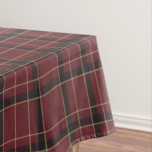 Classic Burgundy Christmas Tartan Plaid Tablecloth