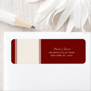 Classic Burgundy & Cream Wedding Return Address 