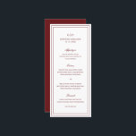 Classic Burgundy Elegant Wedding Menu<br><div class="desc">Classic style wine / burgundy wedding menu featuring a simple and minimal design with your monogram, names and wedding date at the top along with your menu surrounded by a double border. The fonts alternate between and elegant script, a traditional serif and minimalist sans serif fonts. This menu is great...</div>
