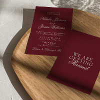 Classic Burgundy Fancy Old Money Retro Wedding