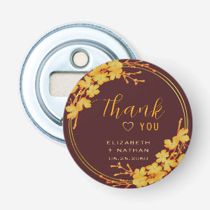 Classic Burgundy & Gold Wedding Thank You Bottle Opener