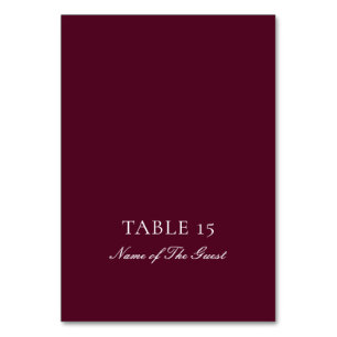 Classic Burgundy Ivory Calligraphy Place Card