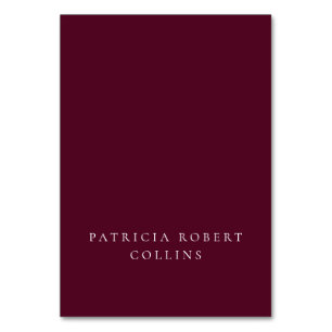 Classic Burgundy Ivory Calligraphy Place Cards