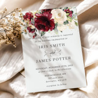 Classic Burgundy Ivory Floral Wedding