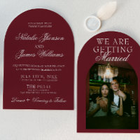 Classic Burgundy Luxury Old Money Retro Wedding