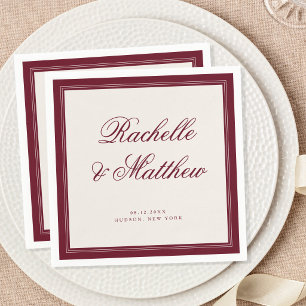 Classic Burgundy Old Money Wedding Napkin