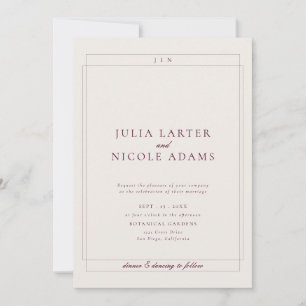 Classic Burgundy QR Code Detail RSVP Registry Invitation