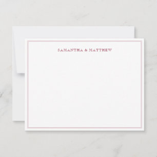 Classic Burgundy Red Double Border Couple Card