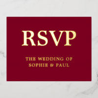 Classic Burgundy Song Choice Foil RSVP Card