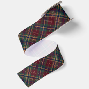 Classic Burgundy Tartan Plaid Rustic Satin Ribbon