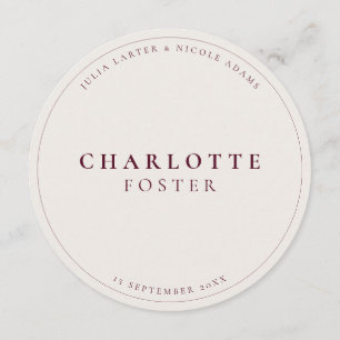 Classic Burgundy Wedding Guest Place Card Menu
