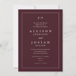 Classic Burgundy Wedding Invitation