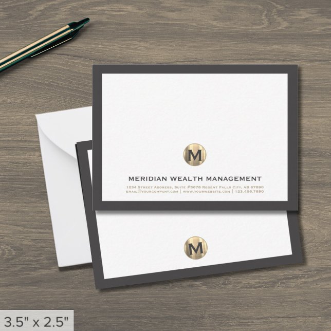 Classic Business Monogram Note Cards (Creator Uploaded)