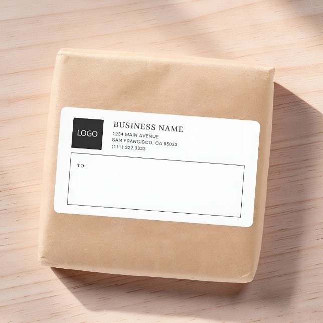 Classic Business Square Logo Shipping Labels (Creator Uploaded)
