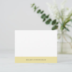 Classic Buttercream Yellow Colour Block Name Flat Card