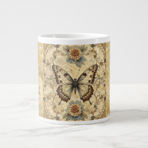 Classic, Butterfly and Florals Garden Pattern  Large Coffee Mug