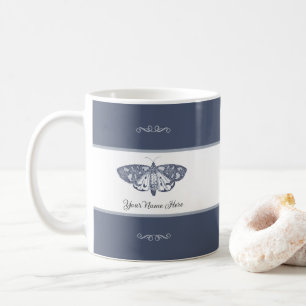 Classic Butterfly Insect Add Your Name Dark Grey Coffee Mug