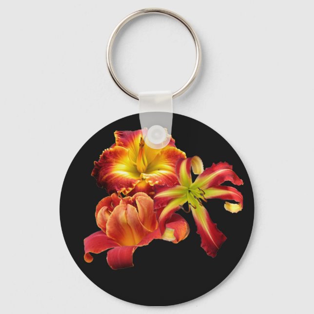 Classic Button Daylily Key Chain (Front)