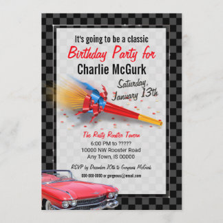 CLASSIC CADILLAC Birthday Party Invitation