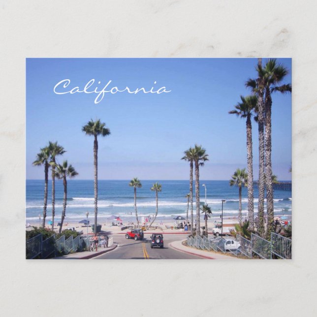 Classic California beach front Postcard (Front)
