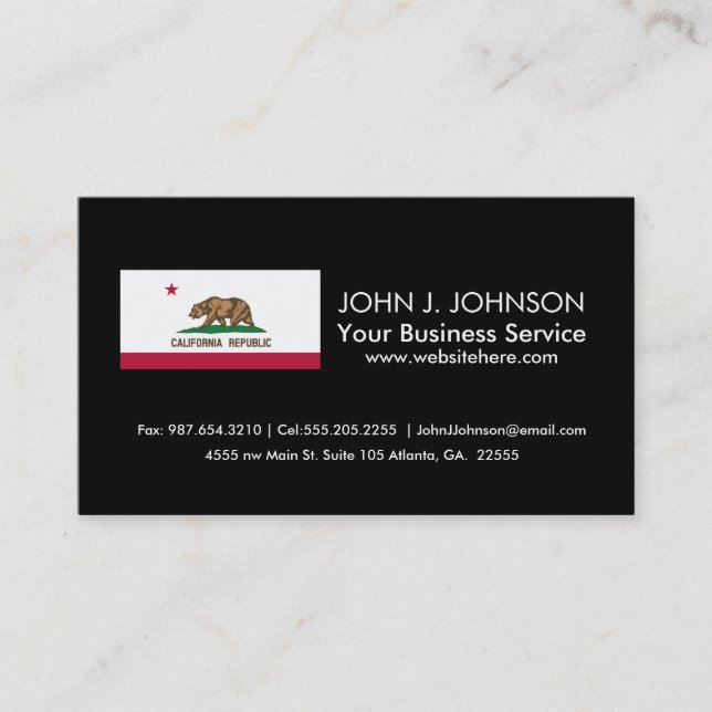 Classic California State Flag Business Card (Front)