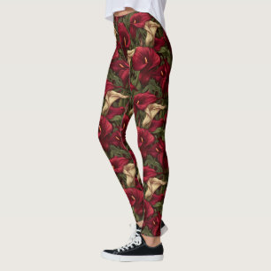 Classic Calla Lilies Themed Apparel Wear Leggings