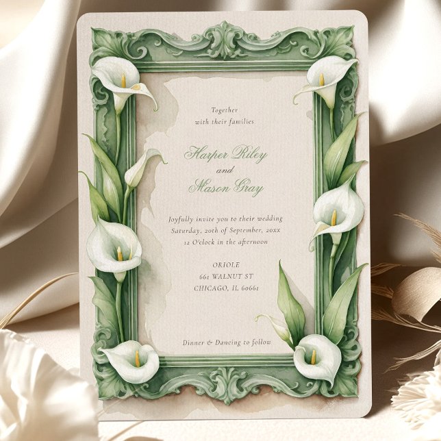 Classic Calla Lily Elegance Wedding Invitation (Creator Uploaded)
