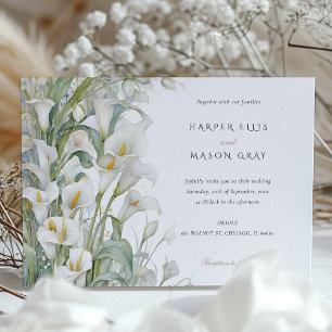 Classic Calla Lily Elegant Pastel Wedding Invite