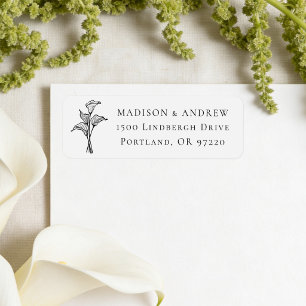 Classic Calla Lily Wedding Return Address