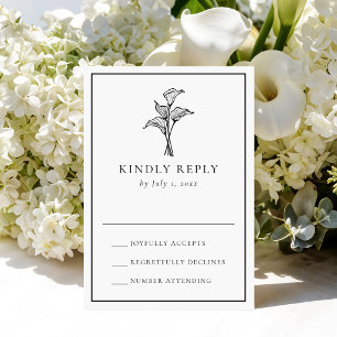 Classic Calla Lily Wedding RSVP Card