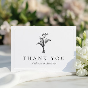 Classic Calla Lily Wedding Thank You Card