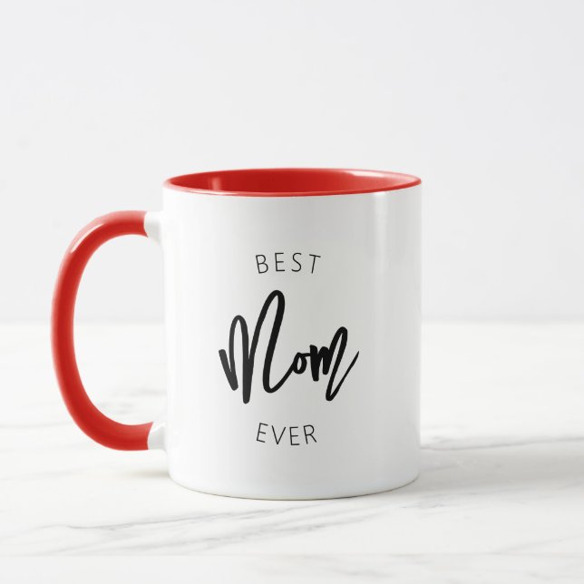 Classic Calligraphy Best Mum Ever Two-Toned Mug  (Left)