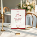 Classic Calligraphy Deep Red Old Money Table Number<br><div class="desc">The "Classic Calligraphy Old Money" wedding design collection is a timeless and elegant suite inspired by refined tradition and understated luxury. With crisp black borders, delicate serif fonts, and romantic script lettering, this suite channels sophisticated charm reminiscent of vintage soirées and legacy estates. Perfect for formal weddings and iconic venues,...</div>