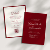 Classic Calligraphy Deep Red Old Money Wedding