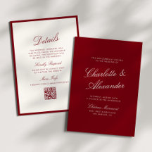 Classic Calligraphy Deep Red Old Money Wedding