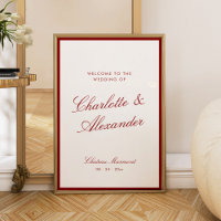 Classic Calligraphy Deep Red Old Money Wedding