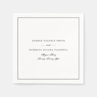 Classic Calligraphy Framed Wedding Napkin