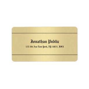 Classic Calligraphy Gold Look Template Address Label