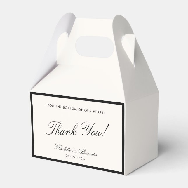 Classic Calligraphy Old Money Wedding Favour Box (Front Side)