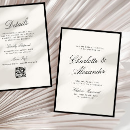 Classic Calligraphy Old Money Wedding Invitation