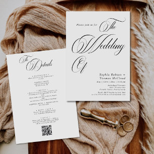 Classic Calligraphy Old Money Wedding Invitation