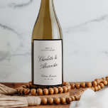 Classic Calligraphy Old Money Wedding Wine Label<br><div class="desc">The "Classic Calligraphy Old Money" wedding design collection is a timeless and elegant suite inspired by refined tradition and understated luxury. With crisp black borders, delicate serif fonts, and romantic script lettering, this suite channels sophisticated charm reminiscent of vintage soirées and legacy estates. Perfect for formal weddings and iconic venues,...</div>