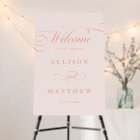 Classic Calligraphy Peach Wedding Welcome Sign