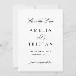 Classic Calligraphy Save the Date Photo Card
