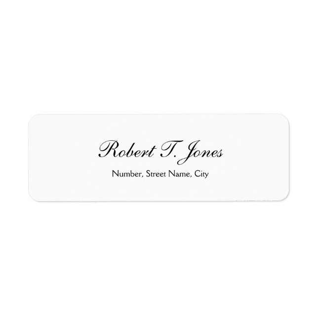 Classic Calligraphy Script Elegant White Label  (Front)