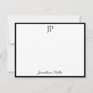Classic Calligraphy Script Text Stylish Monogram Card